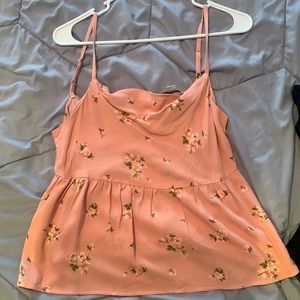 Pink floral summer crop top